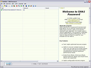 SHA password  - recover password if its SHA hash is known