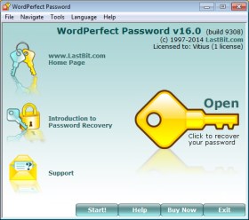 WordPerfect password recovery