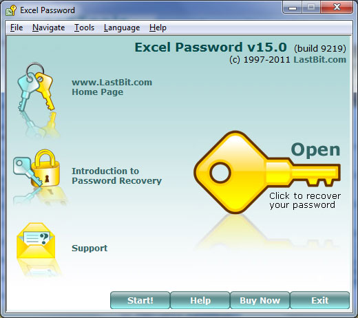 Screenshot of Excel Password