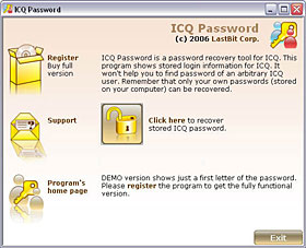 LastBit ICQ Password Recovery screen shot