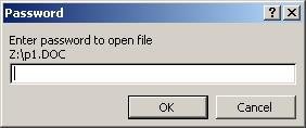 Word password recovery article - password to open screen2