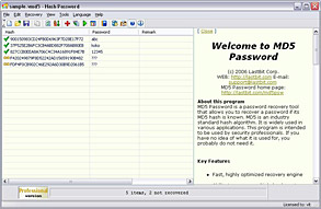 Lastbit MD5 Password Recovery 4.0.1135 screenshot