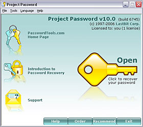 project password recovery