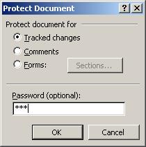 Word password recovery article - document protection password screen1